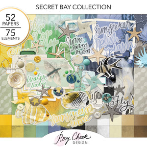Secret Bay Collection preview. Rosy Cheek Design by Rachel Lotherington, digital scrapbooking design. 