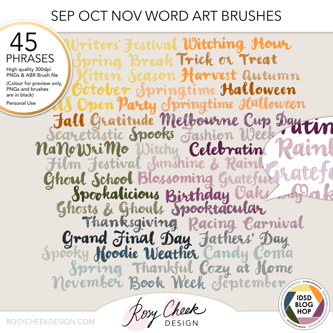 Sep Oct Nov Word Art Brushes