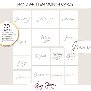 Handwritten Month Cards