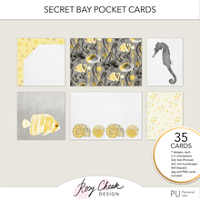 Load image into Gallery viewer, Secret Bay Pocket Cards by Rosy Cheek Design by Rachel Lotherington. Featuring my original watercolour style illustrations of tropical ocean life. Suitable for digital, app and hybrid memory keeping. 
