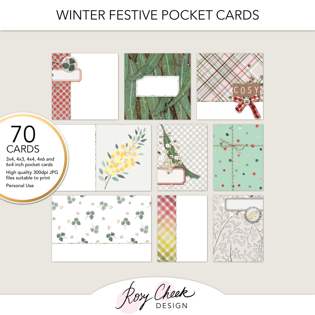 Rosy Cheek Design by Rachel Lotherington Winter Festive Pocket Cards