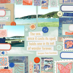 At the Ocean Vintage Collage Pocket Cards